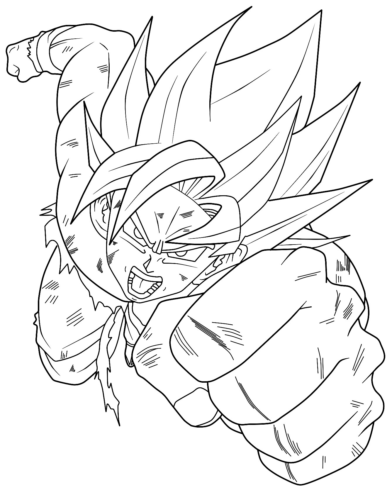 Desenho do Goku para colorir