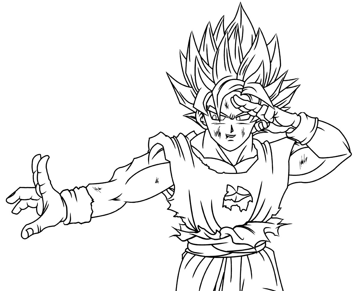 Desenho do Goku para colorir