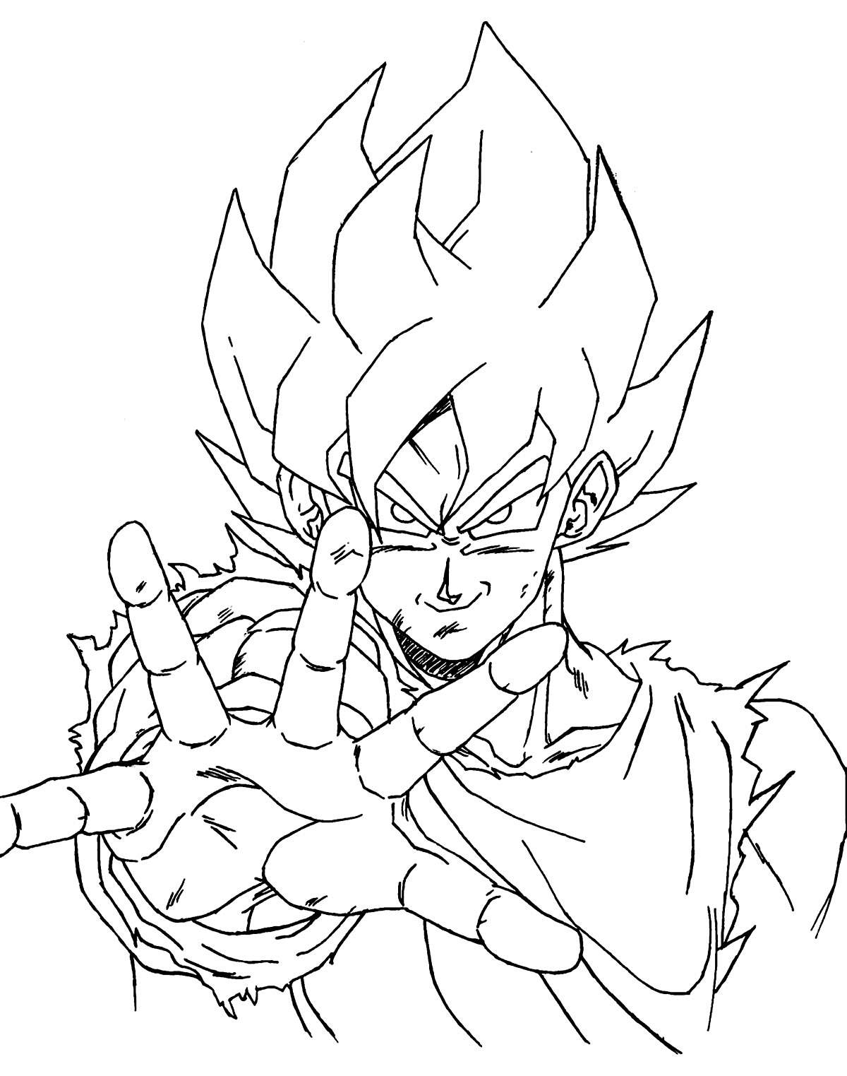 Imagem do Goku para colorir