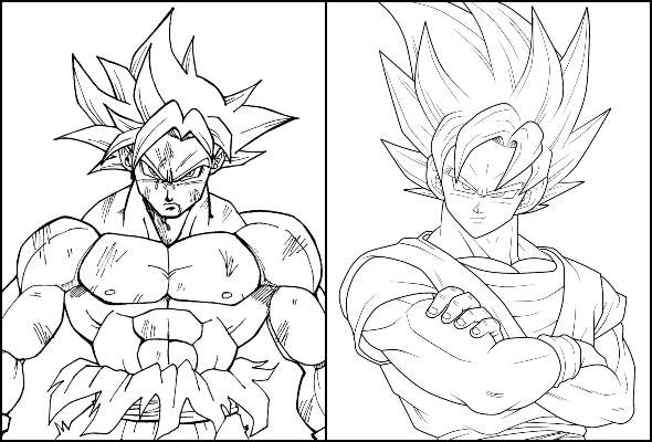 60 desenhos do【GOKU PARA COLORIR】▻ Grátis!