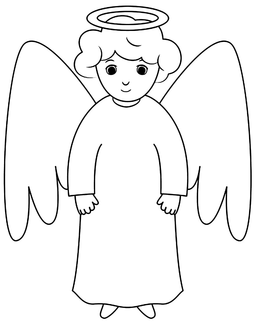 Desenho de anjinho para colorir