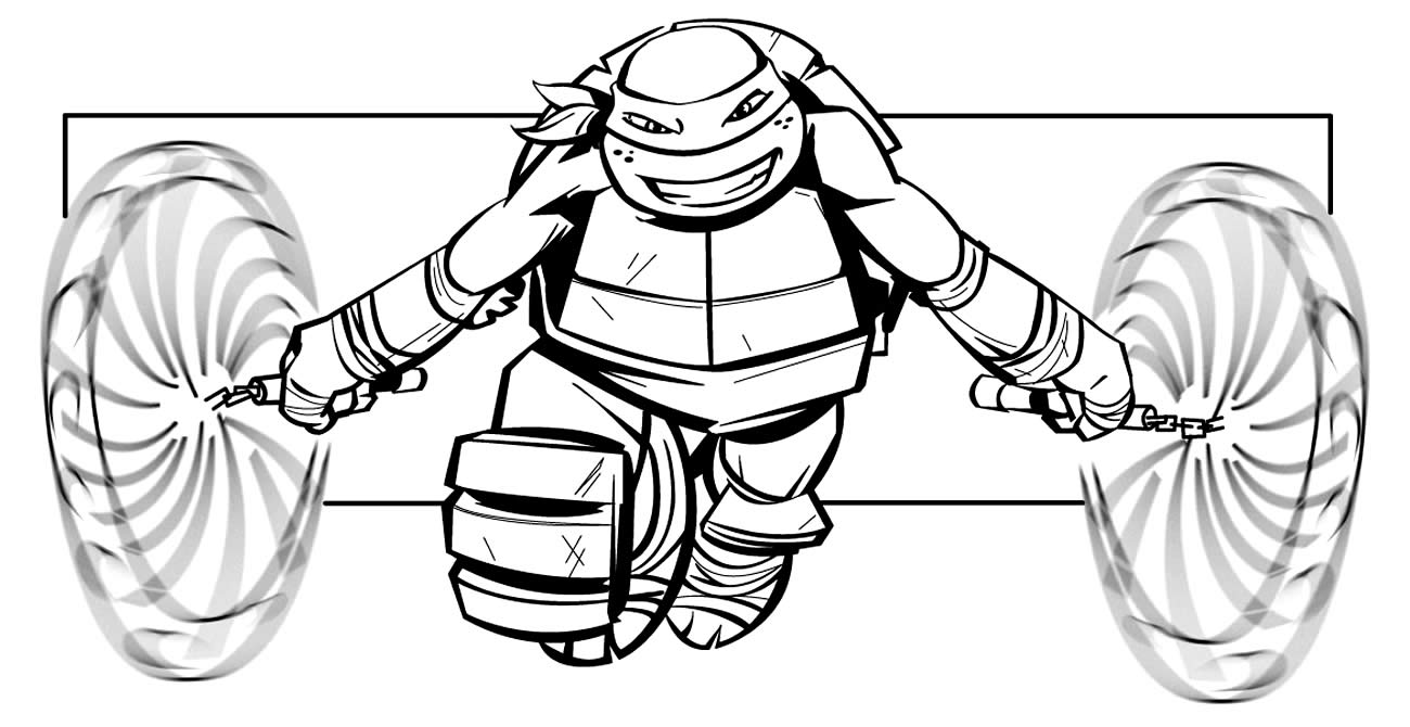 Desenho de Tartaruga Ninja para colorir