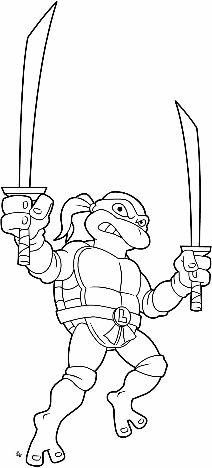 Desenho de Leonardo das Tartarugas Ninjas para colorir