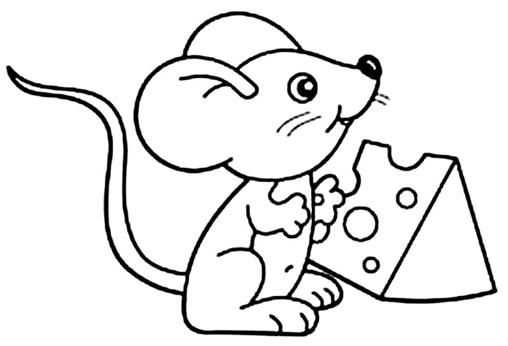 Desenho de ratinho para pintar