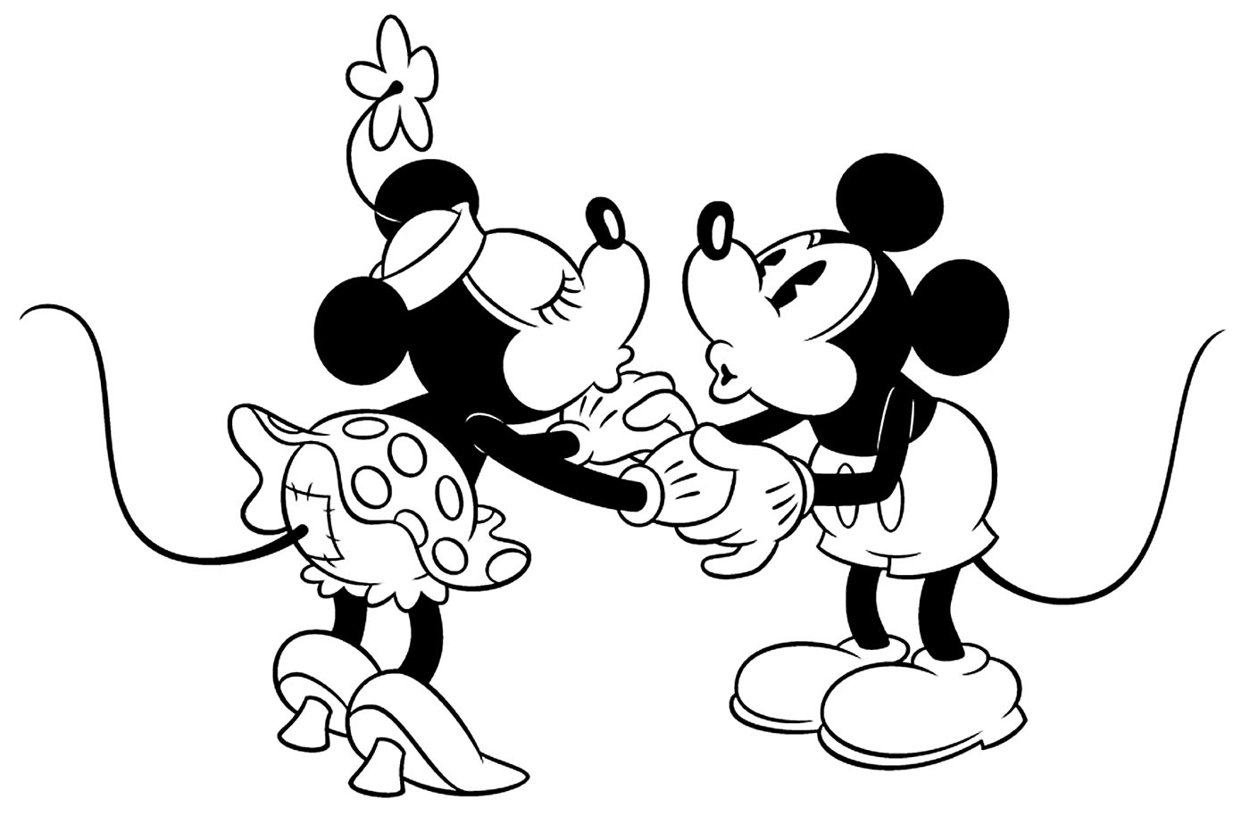 Imagem para pintar do Mickey e da Minnie