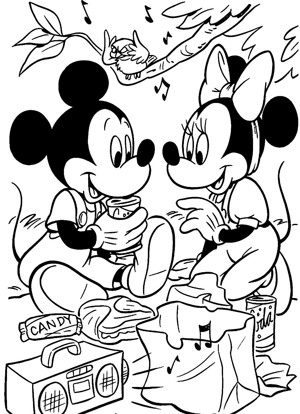 Desenhos da Minnie e Mickey