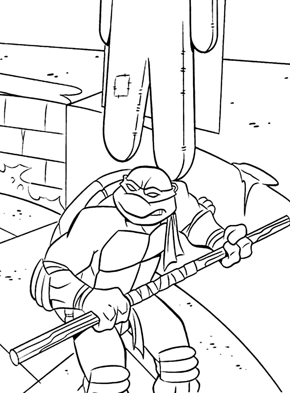 Desenho das Tartarugas Ninjas para pintar
