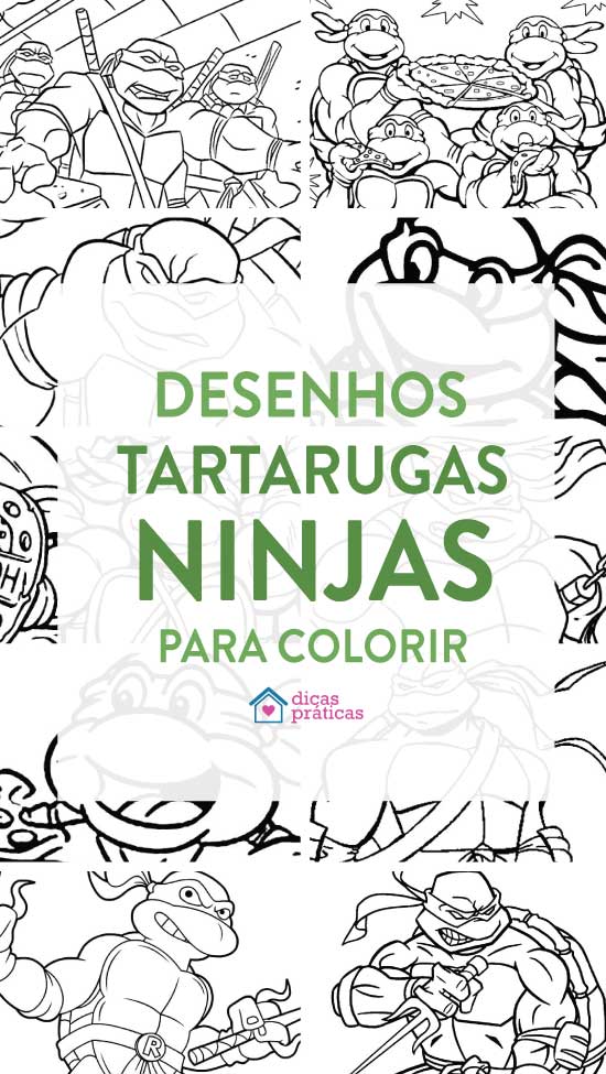 desenhos das Tartarugas Ninja para colorir, pintar, imprimir! Moldes e  riscos das ta…