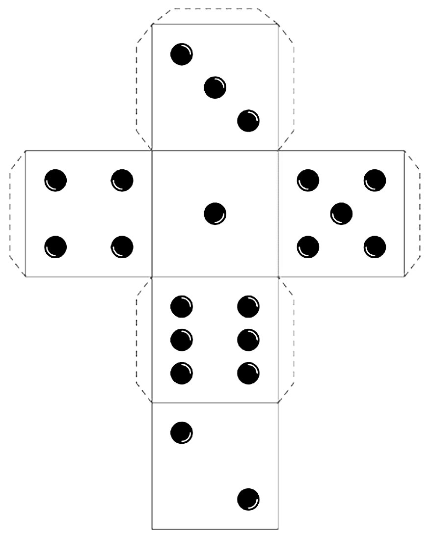 Molde para fazer dado de papel