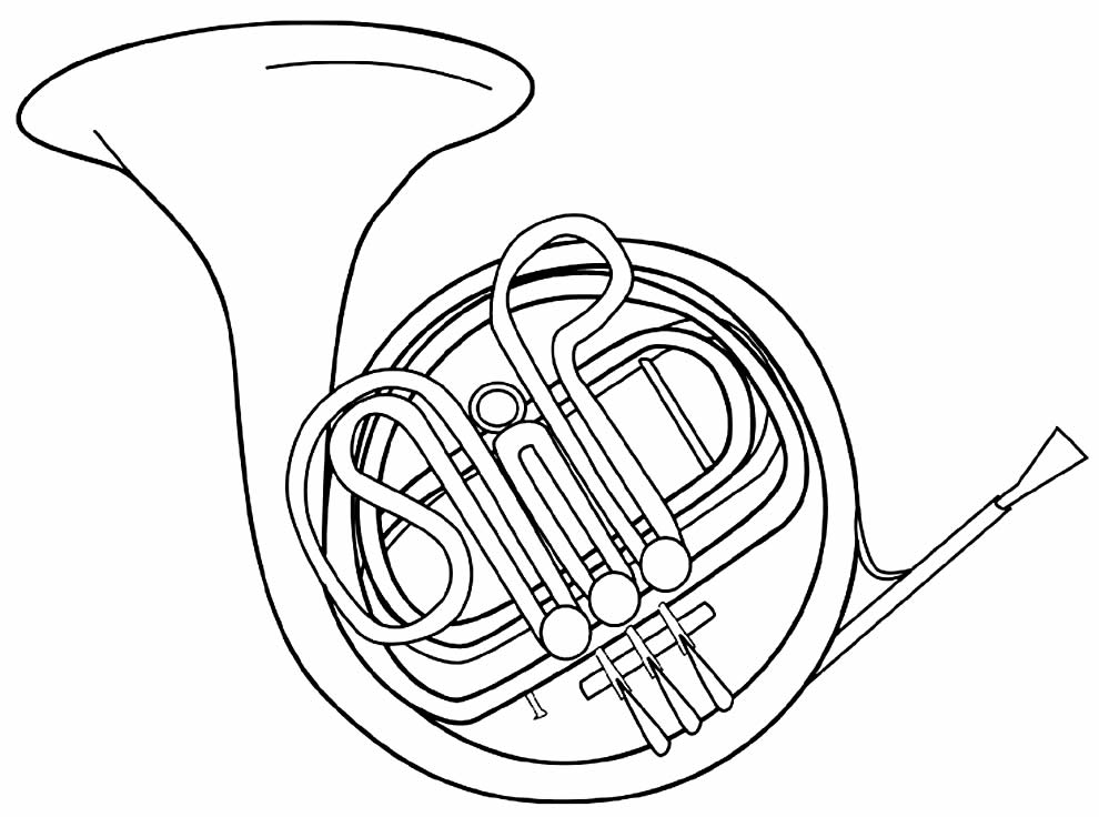 Desenho de Instrumento de Sopro para colorir