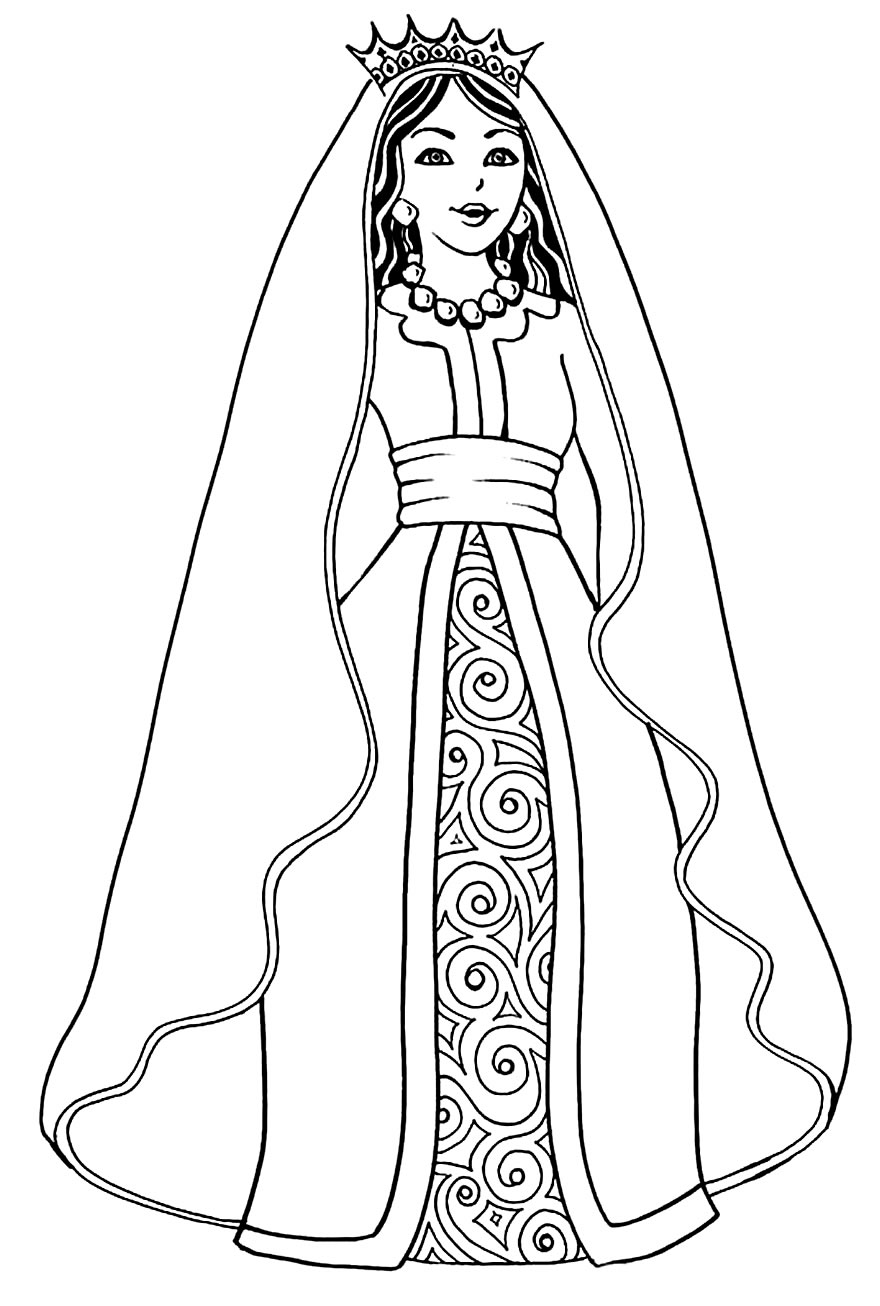 Desenho de Rainha para colorir