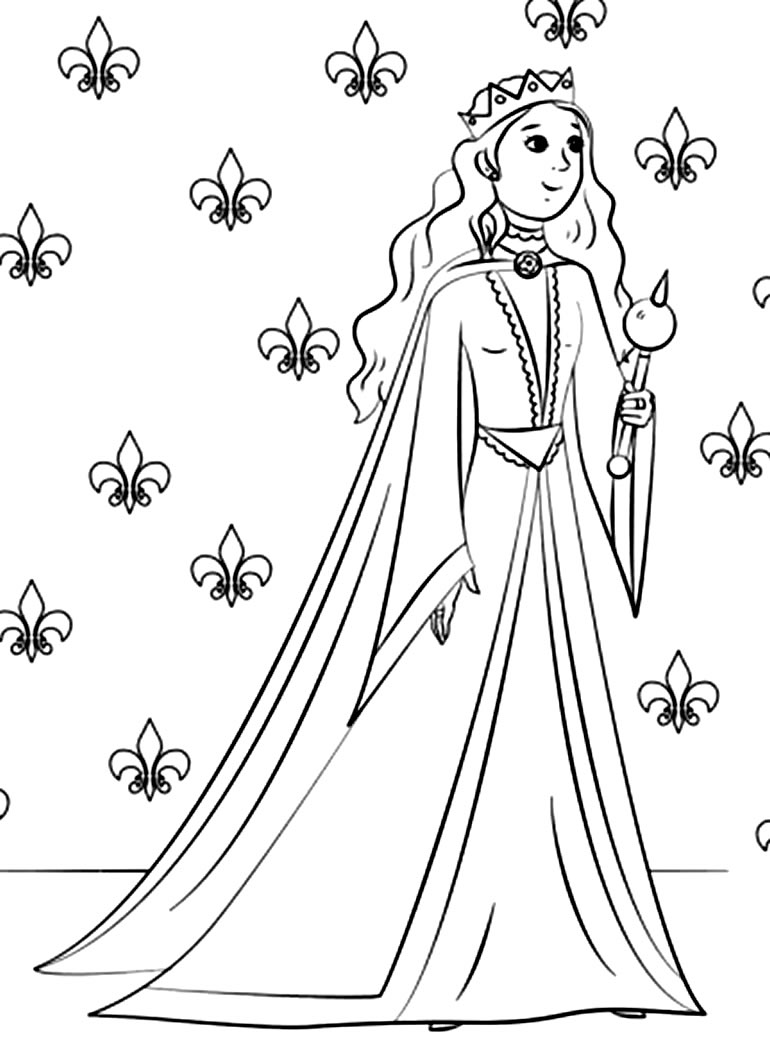 Desenho de Rainha para colorir