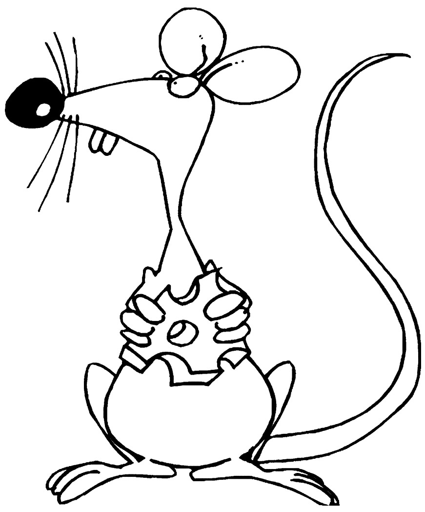 Desenho de Ratinho para pintar