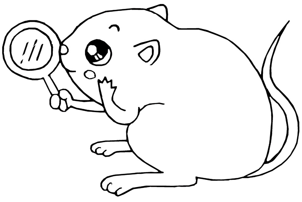 Desenho de Ratinho para colorir