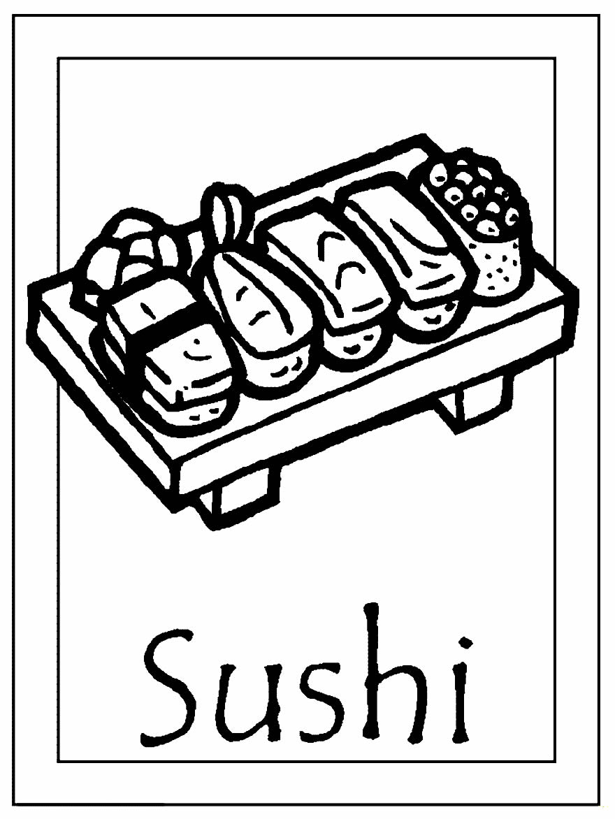 Desenho de Sushi para colorir