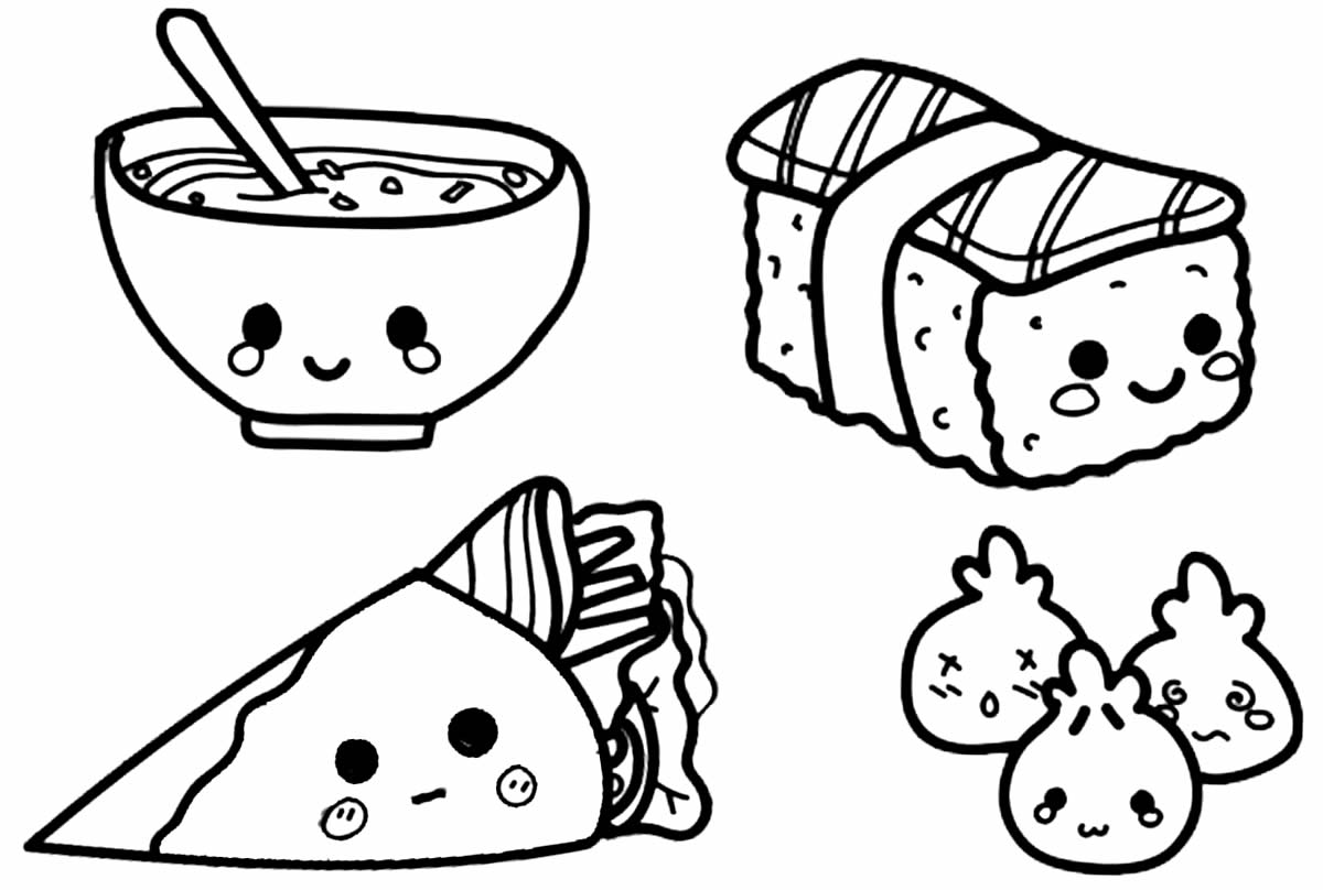 Desenho de Sushi para colorir