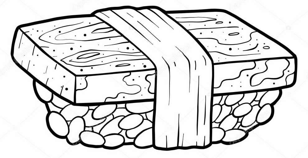 Desenho de sushi para colorir