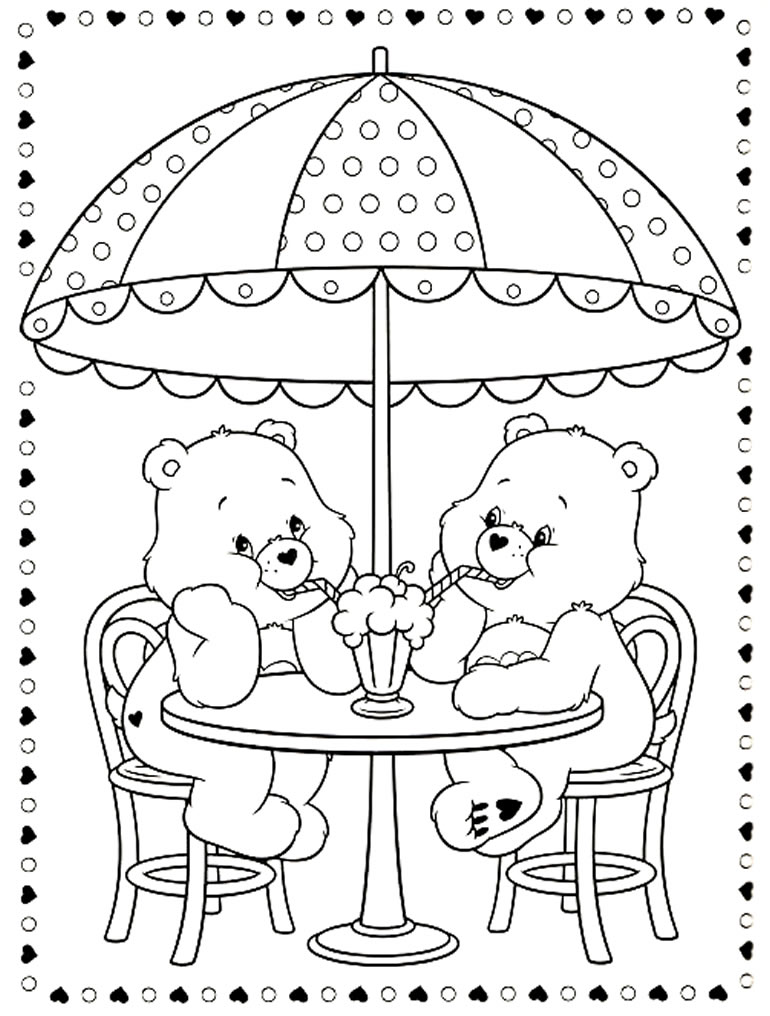 Desenho para pintar dos Ursinhos Carinhosos