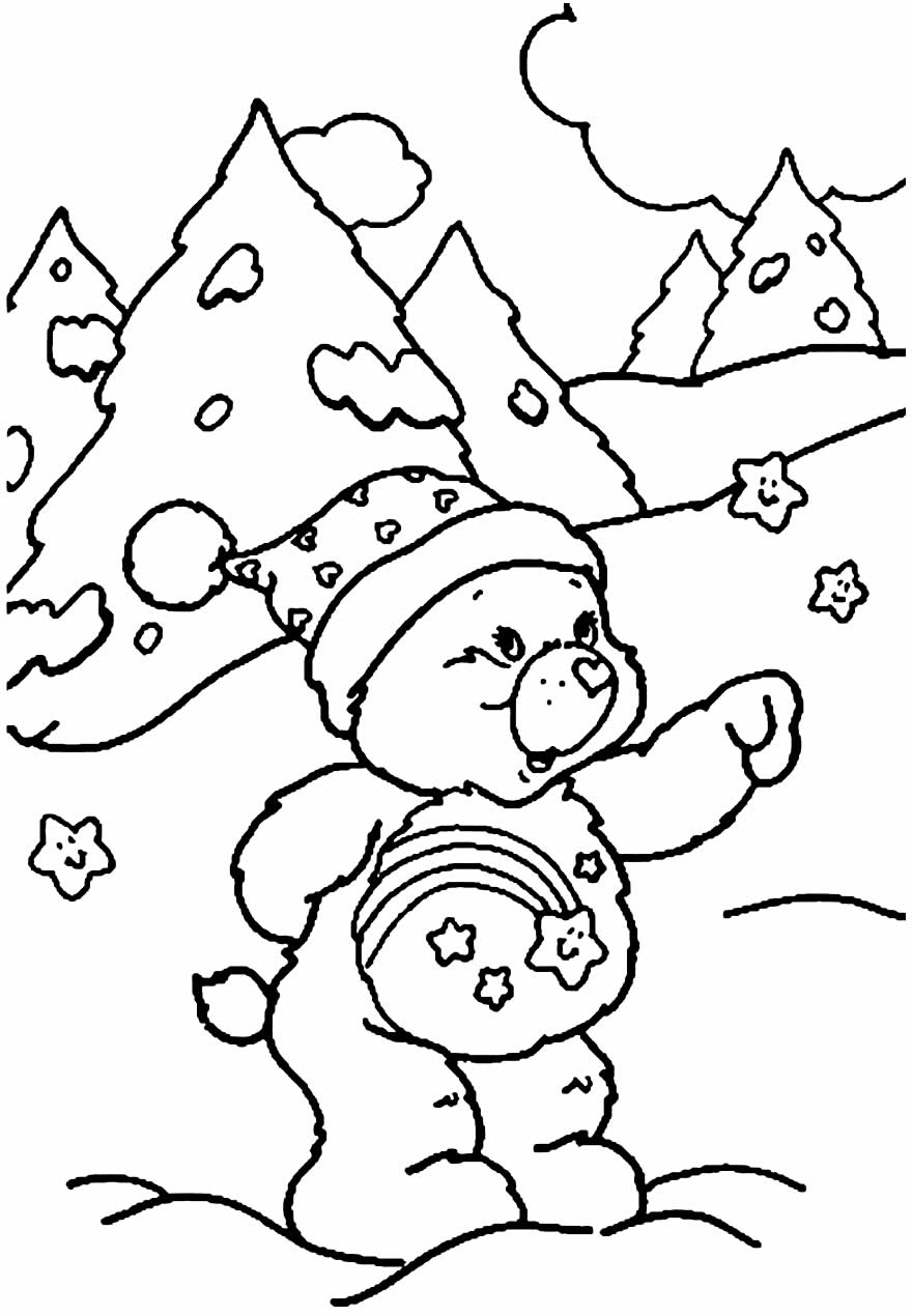 Desenho dos Ursinhos Carinhosos para colorir e pintar