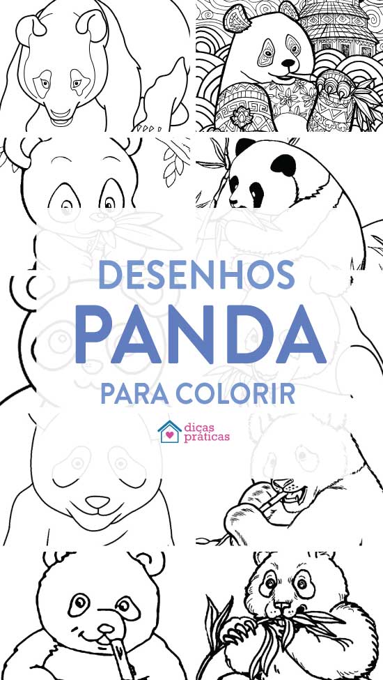 Desenhos de panda na lua para colorir para crianças