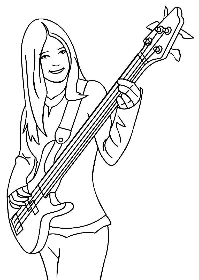 Desenho de baixista