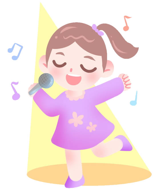 Desenho de menina cantando