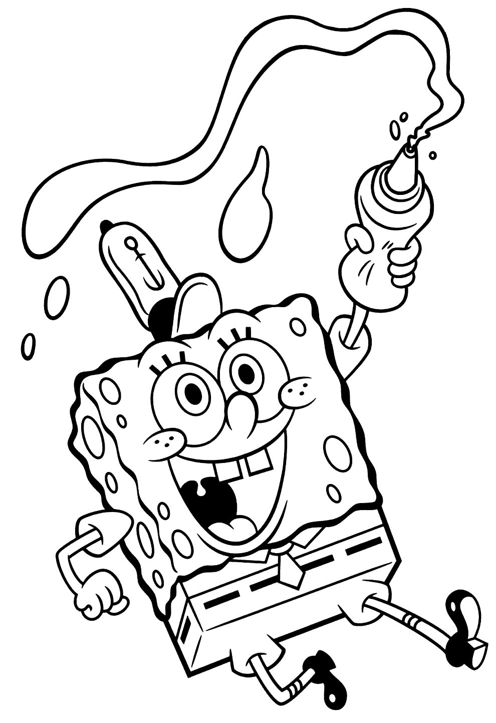 Desenho de Bob Esponja para pintar