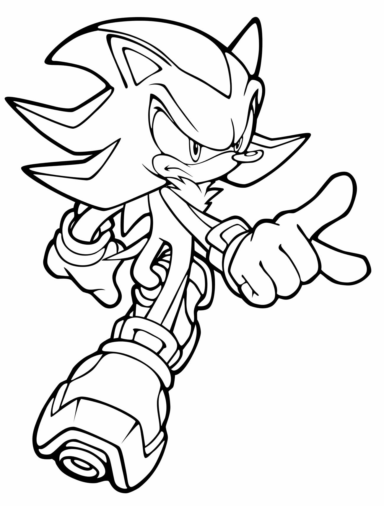 Imprimir para colorir e pintar o desenho Sonic - 2555