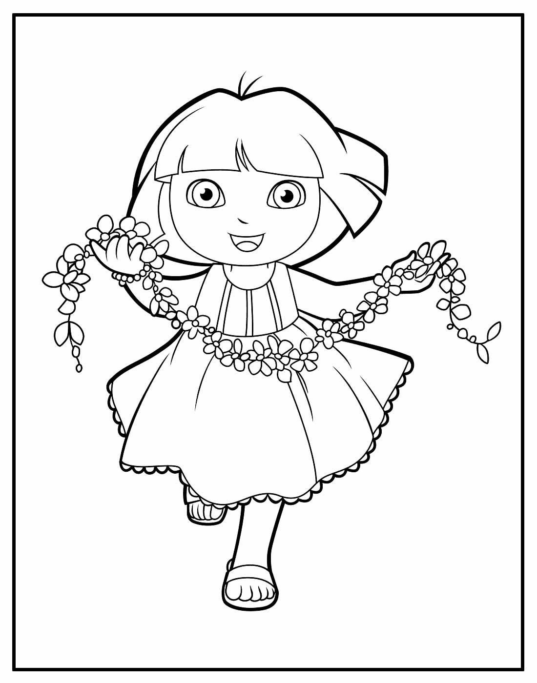 Desenho de Dora Aventureira para colorir