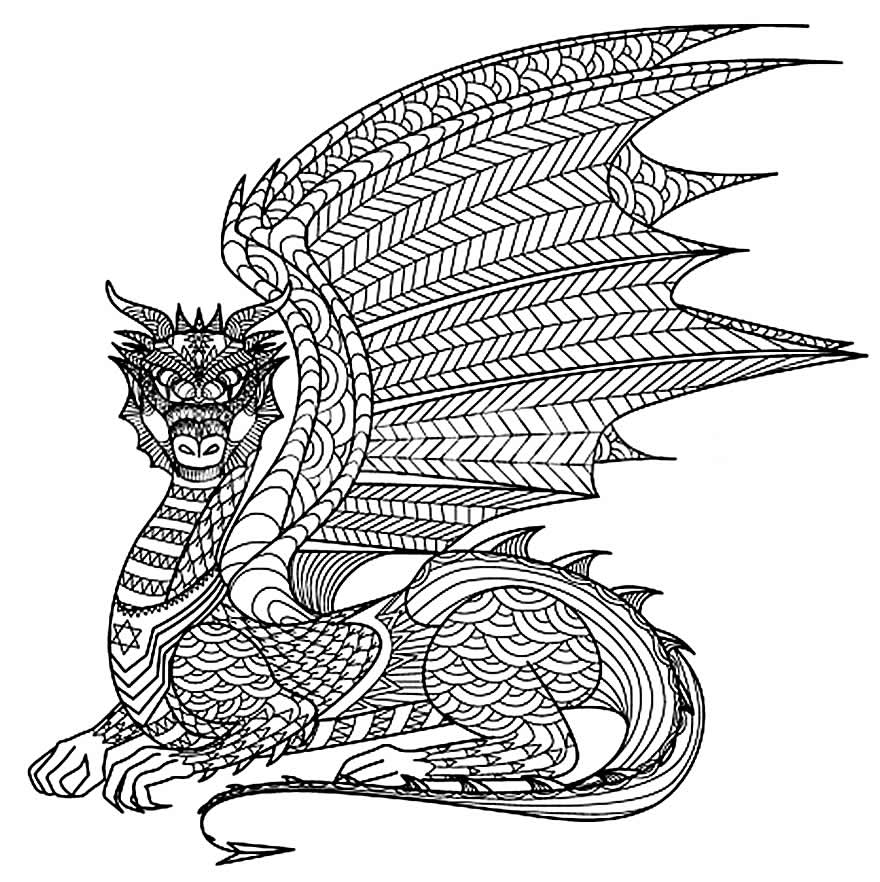 Desenho de Dragão Chinês para colorir