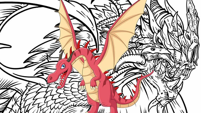 Desenhos de Dragão para colorir