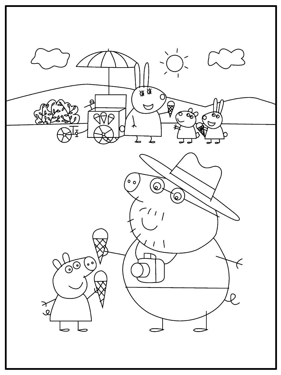 Página para colorir da Peppa Pig