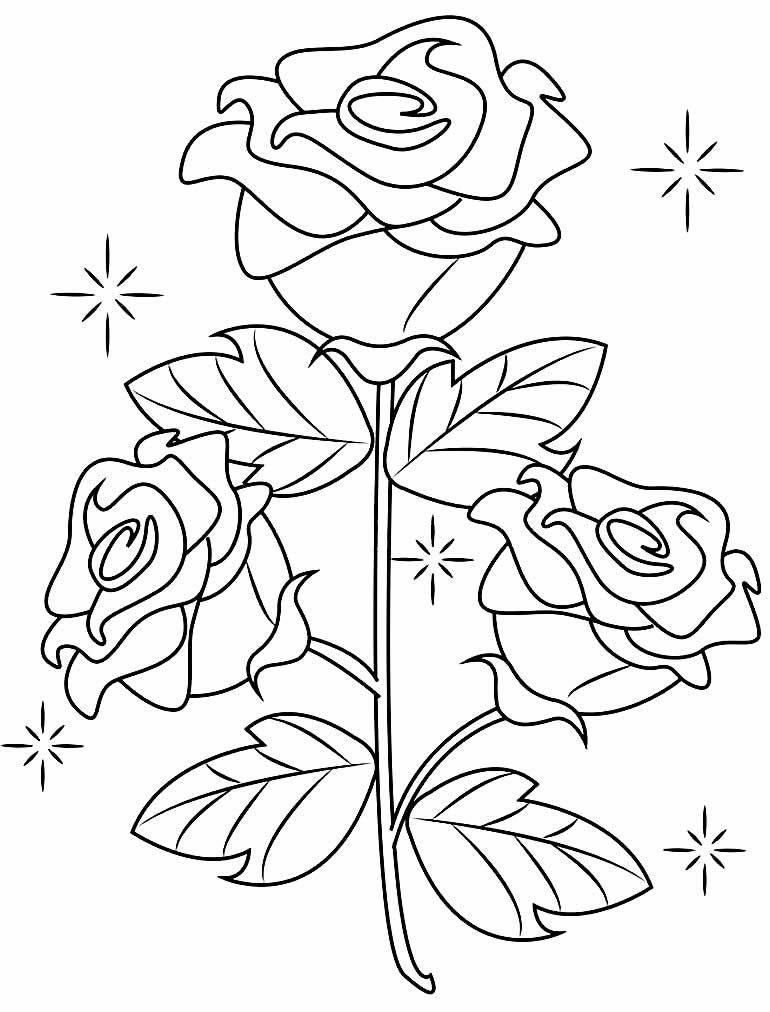 Imagem de Rosas para colorir