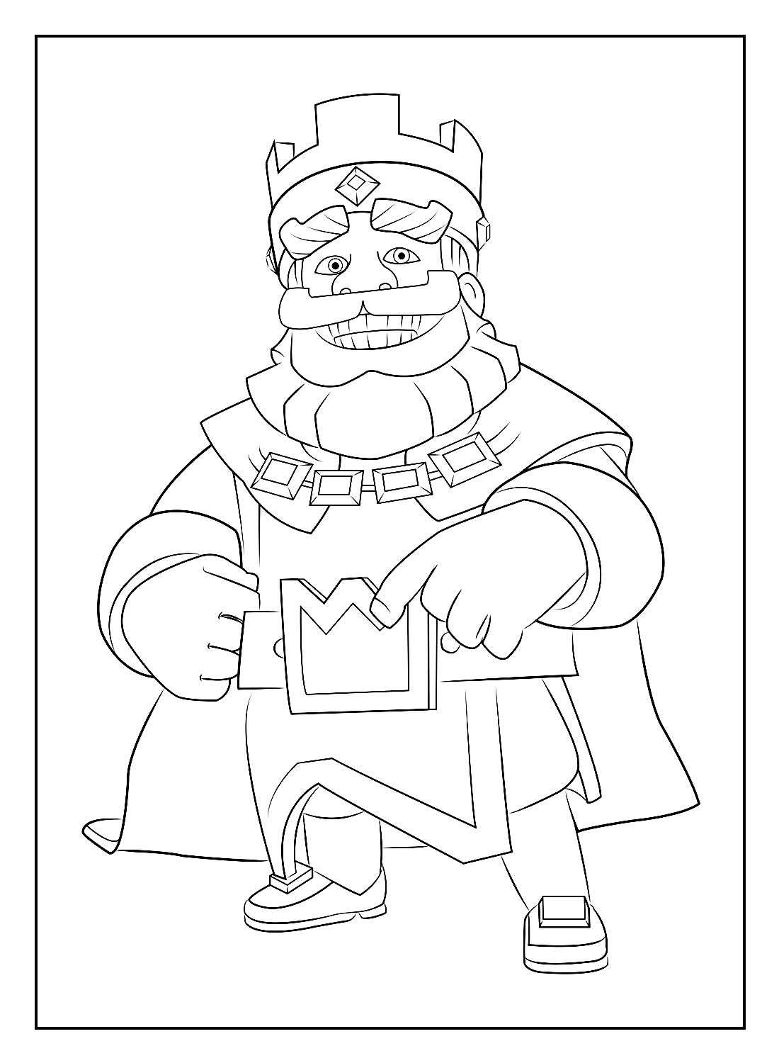 Desenho de Rei para colorir - Clash Royale