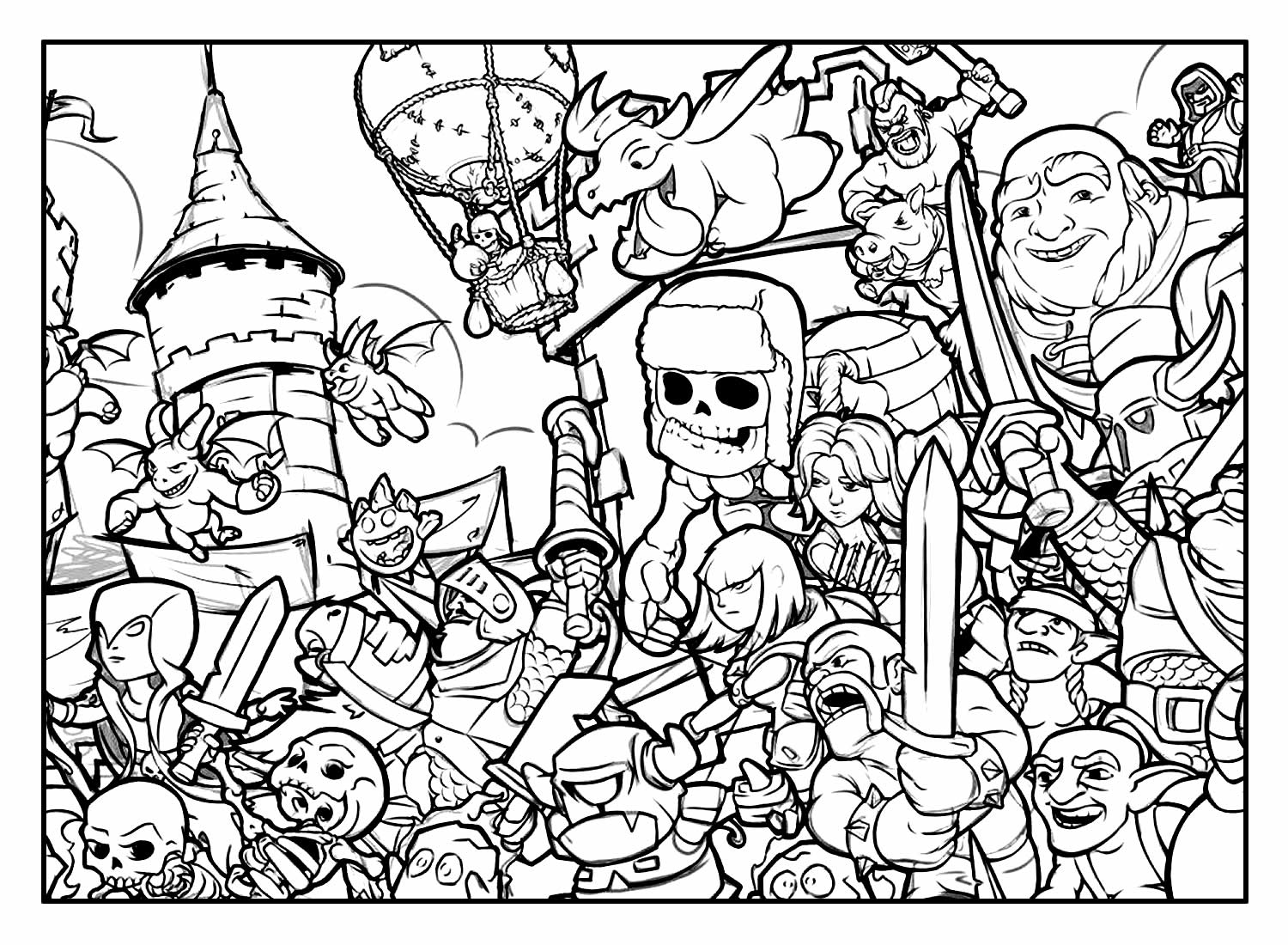 Páginas para colorir Clash Royale