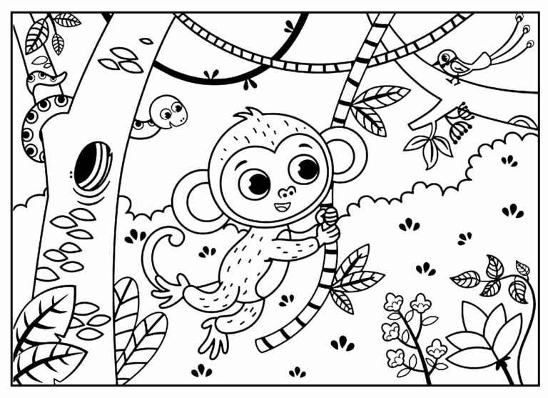 50+ Desenhos de Macaquinho para colorir - Dicas Práticas
