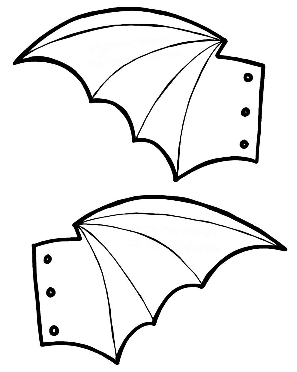 Moldes de Asas de Morcego para imprimir