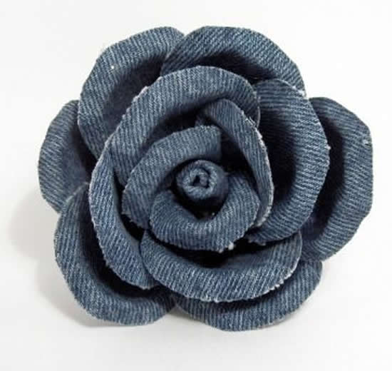 Flor de tecido jeans