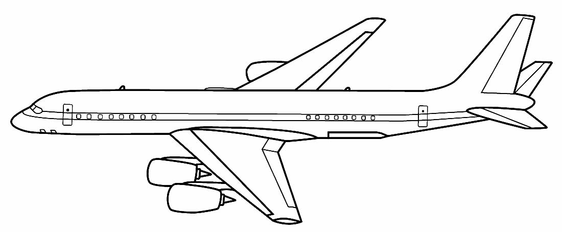 Desenho de Avião para imprimir e colorir