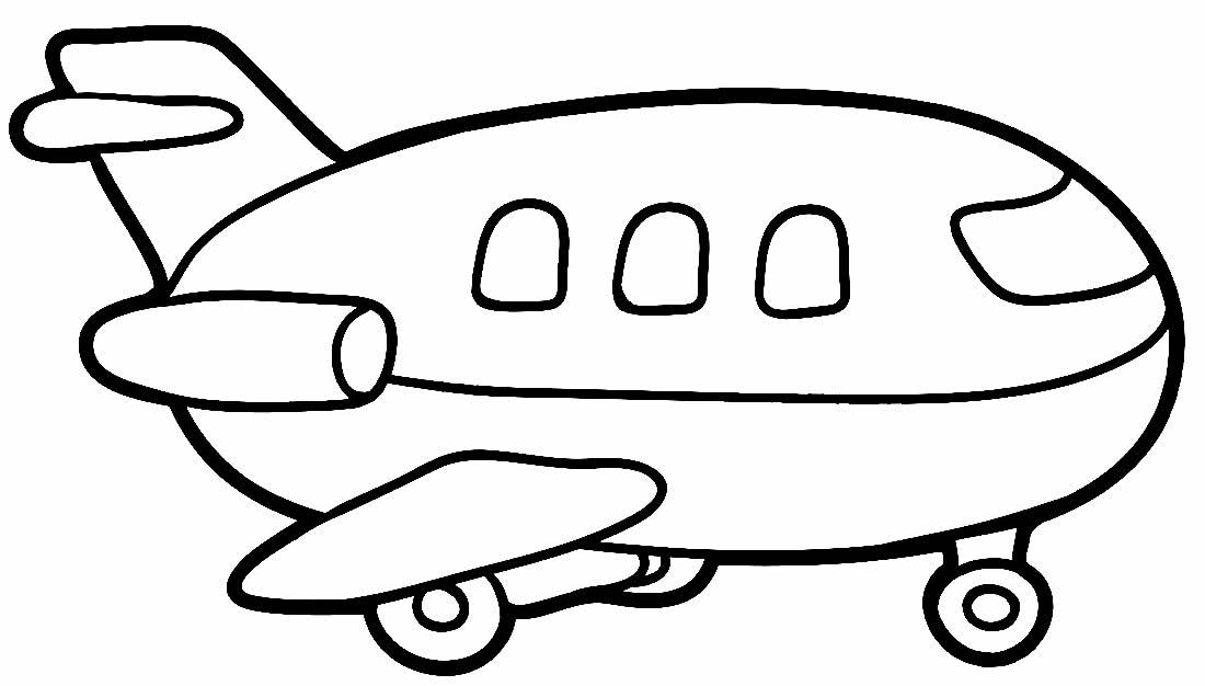 Desenho de Avião para imprimir e colorir