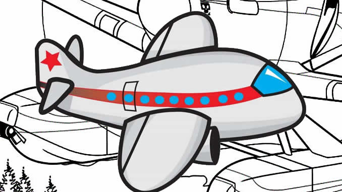 Desenhos de Avião para colorir