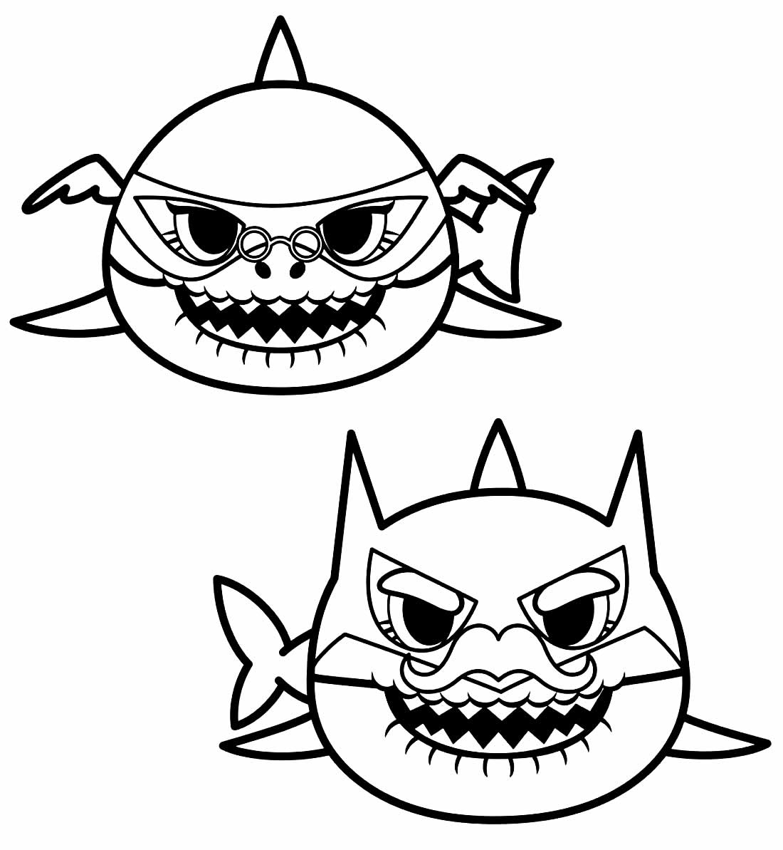 Imagem linda de Baby Shark para colorir