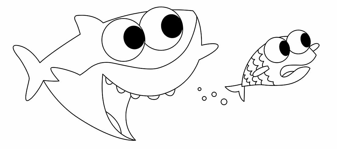 Desenho de Baby Shark para colorir