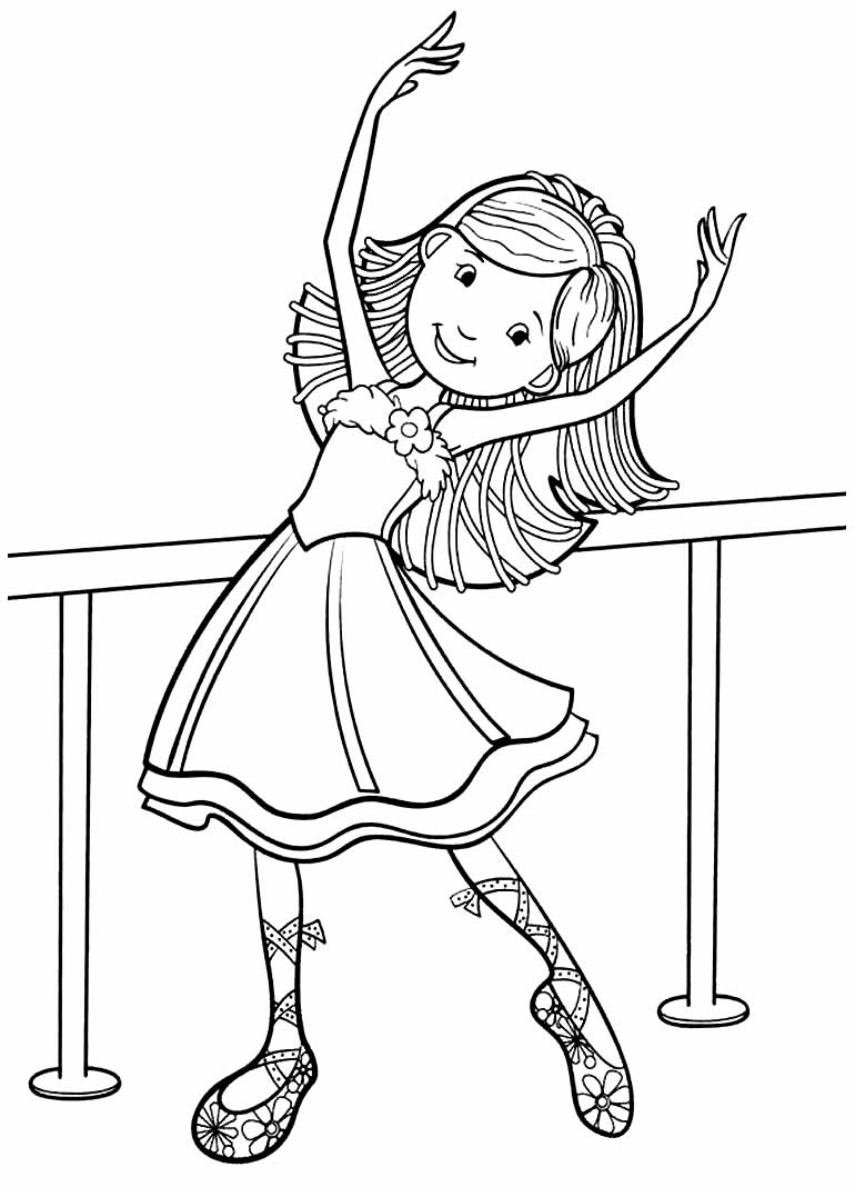 Lindo desenho de Bailarina para colorir