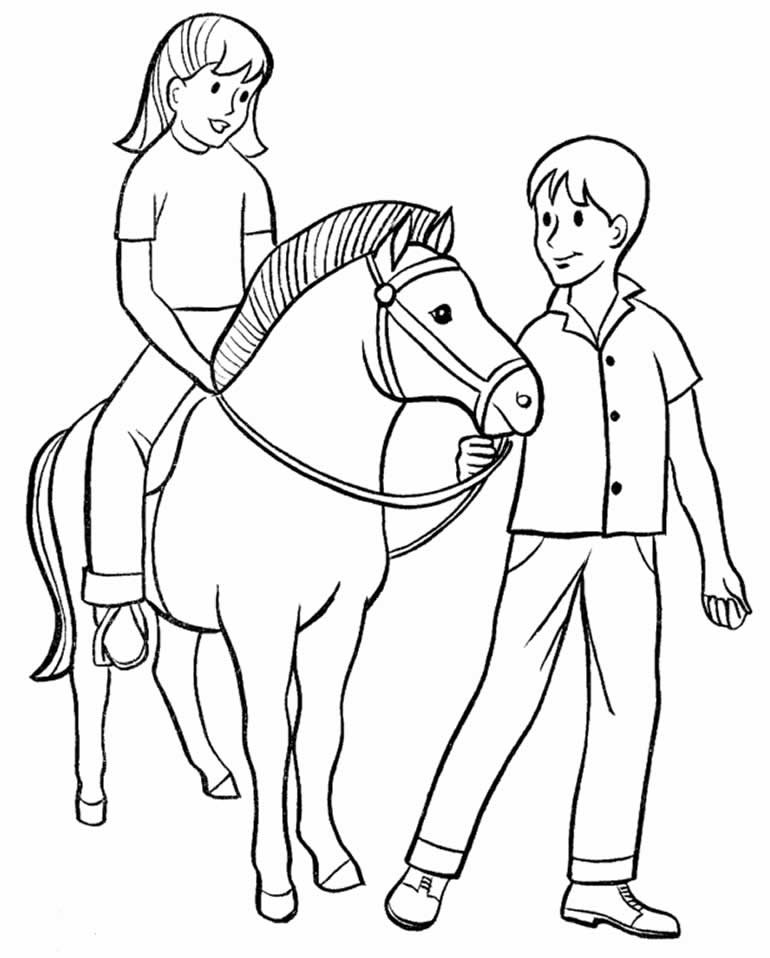 Desenho de Cavalo para colorir e pintar