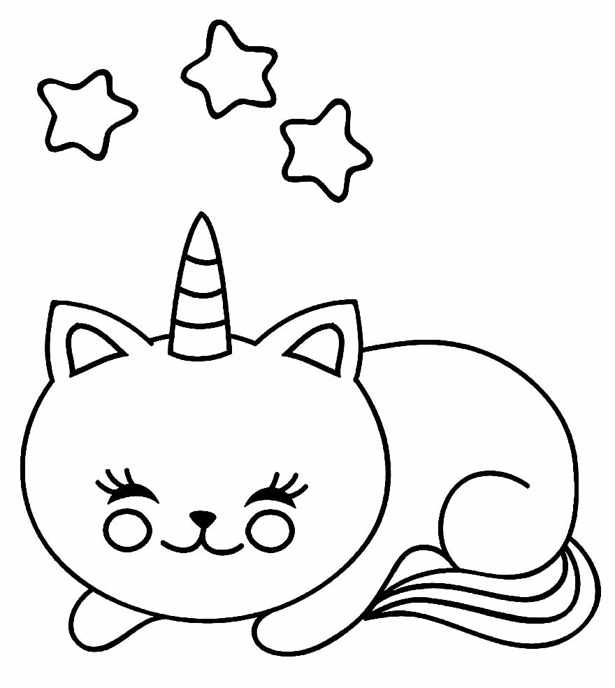 Desenho de Gatinhas Kawaii para colorir  Desenhos para colorir e imprimir  gratis