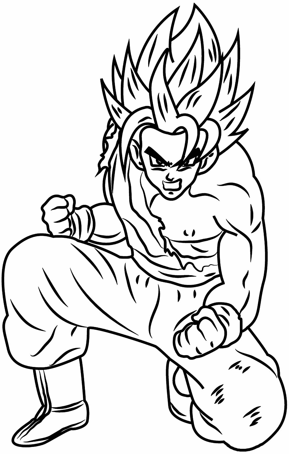 Desenho do Goku para pintar