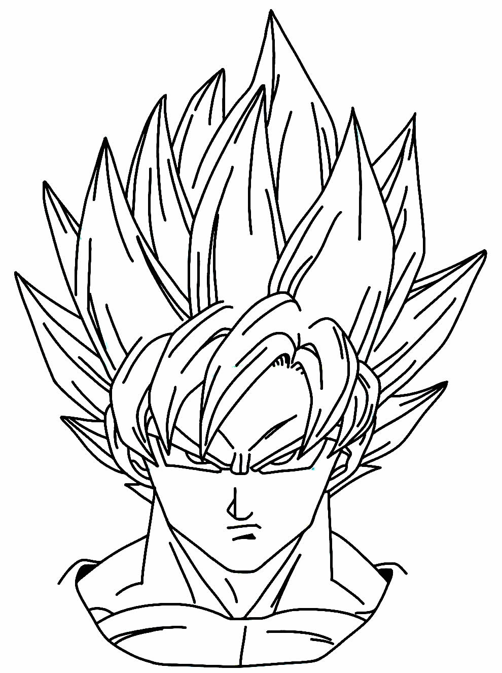 Desenho do Goku para pintar