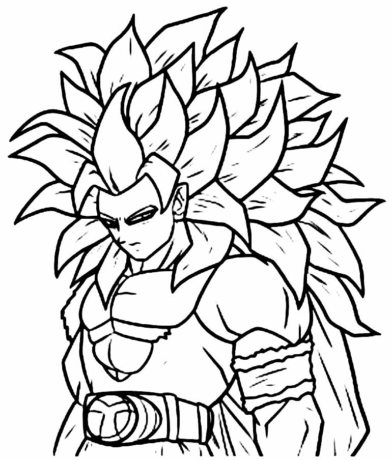 Desenho do Goku para pintar e colorir