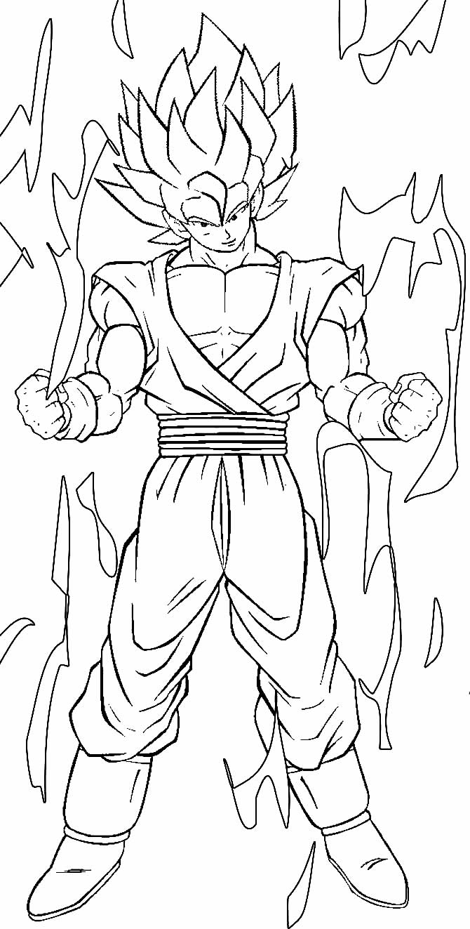 Desenho do Goku para imprimir e colorir